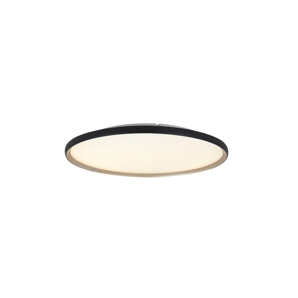 Deckenleuchte ZAMBELIS D600 40W CCT Dimmbar DESIGN Matt Schwarz und Gold 25189