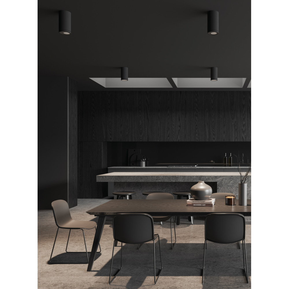 Opbouwspot Kantelbaar ZAMBELIS D85 10W IP44 DESIGN Zwart Zandstraal S180