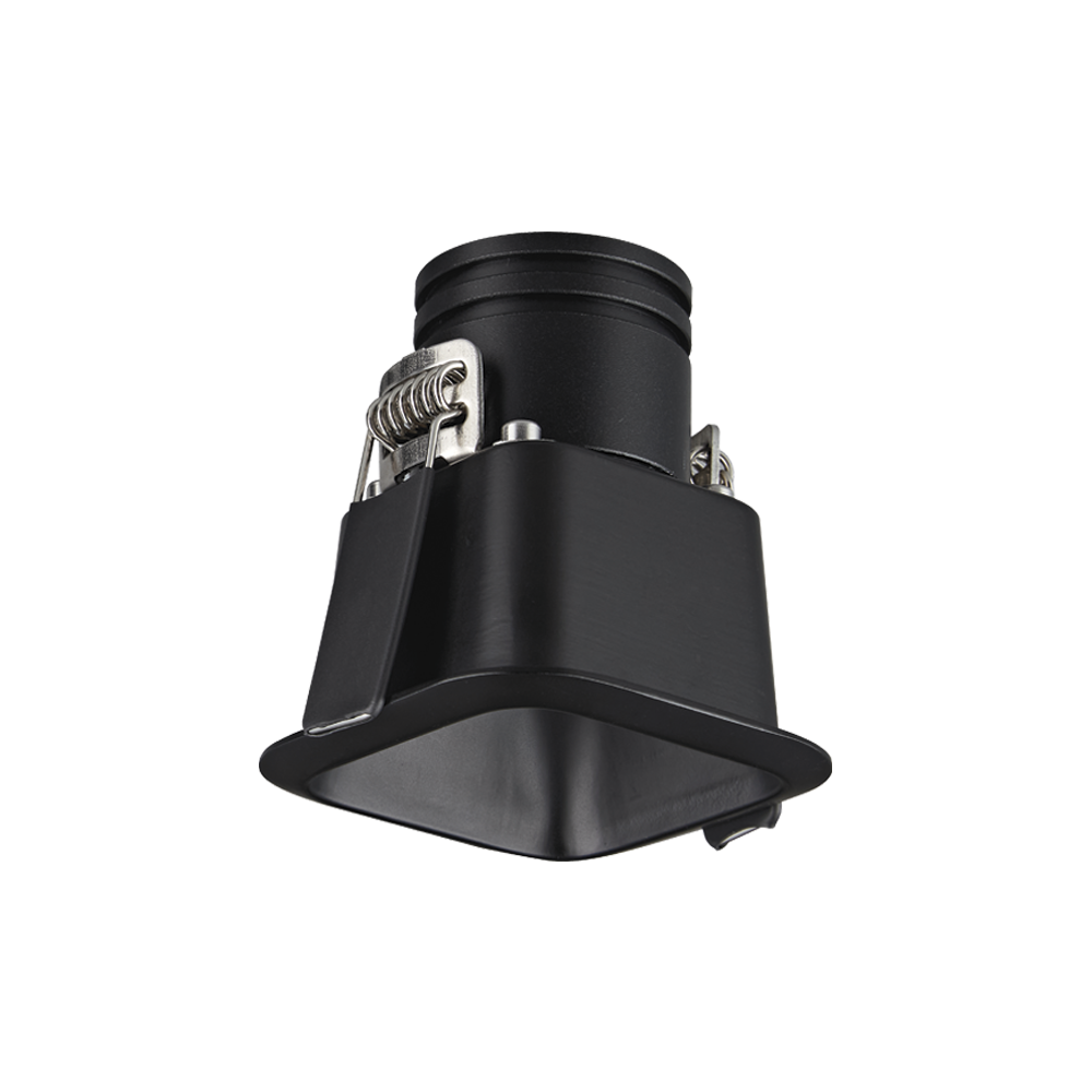 DownRay Carré ZAMBELIS 7W IP54 DESIGN Noir Sablé Sans Driver S349