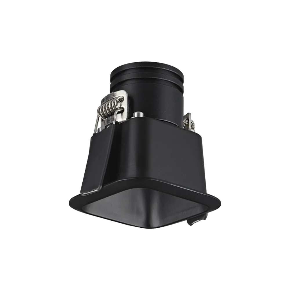 DownRay Carré ZAMBELIS 7W IP54 DESIGN Noir Sablé Sans Driver S349