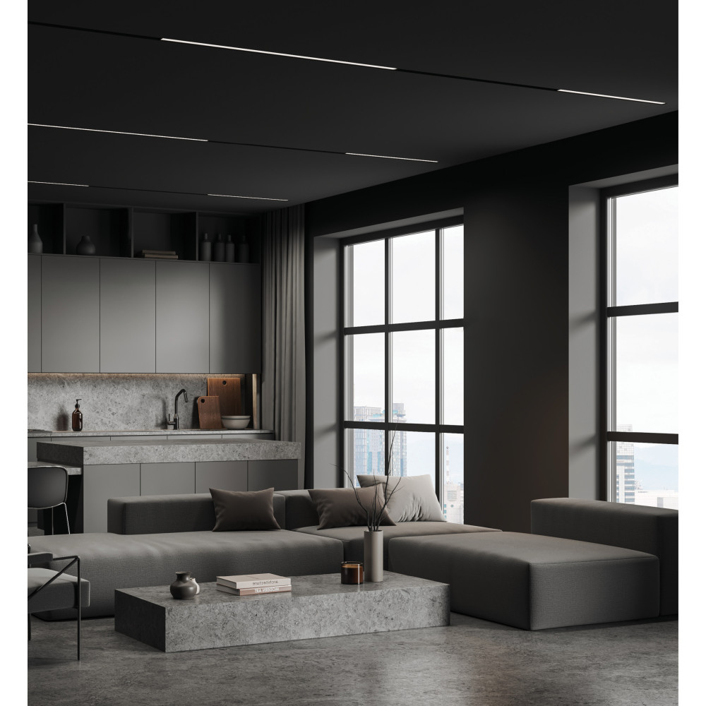 Luminaire Magnétique ZAMBELIS 13W Opale DESIGN Noir Sablé 2086