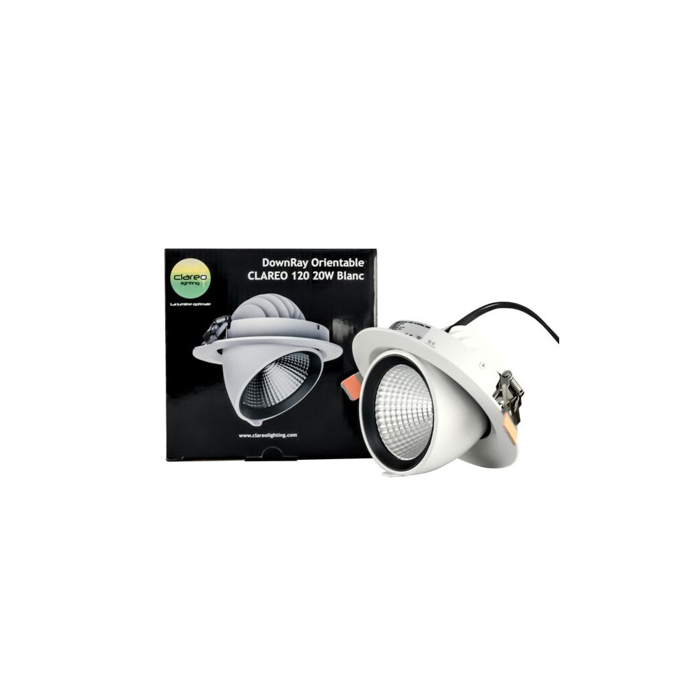 DownRay Orientable CLAREO 20W ADVANCE Blanc Sans Driver