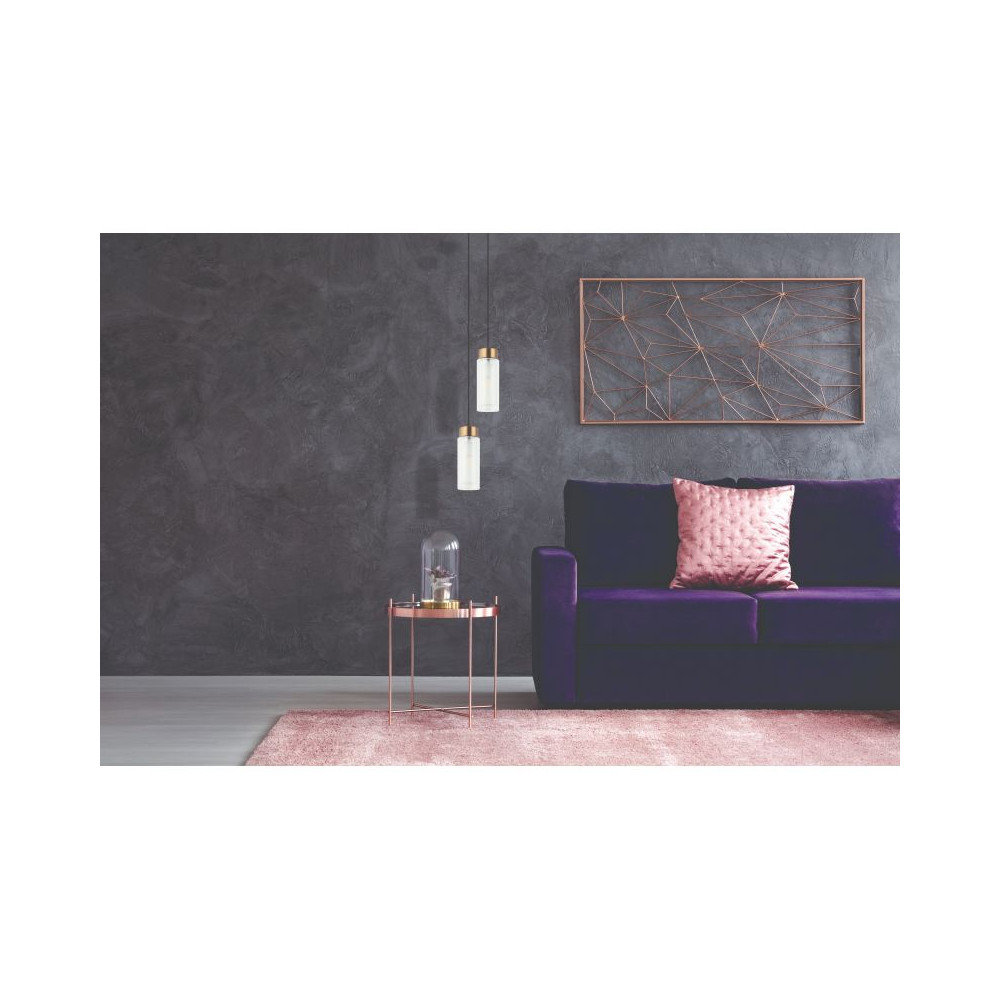 Suspension ZAMBELIS D80 E14 DESIGN Noir Sablé et Laiton Sans Source 22137