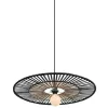 Hanglamp ZAMBELIS D600 E27 DESIGN Zwart en Bamboe Zonder Lichtbron 19104