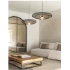 Pendant Light ZAMBELIS D600 E27 DESIGN Black and Bamboo Without Source 19104