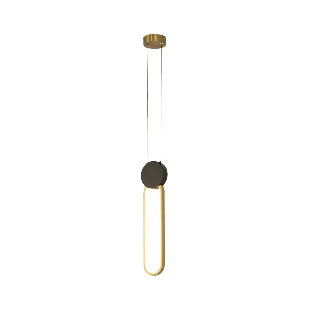 Suspension ZAMBELIS D100 13W Dimmable DESIGN Doré et Noir Mat 23100