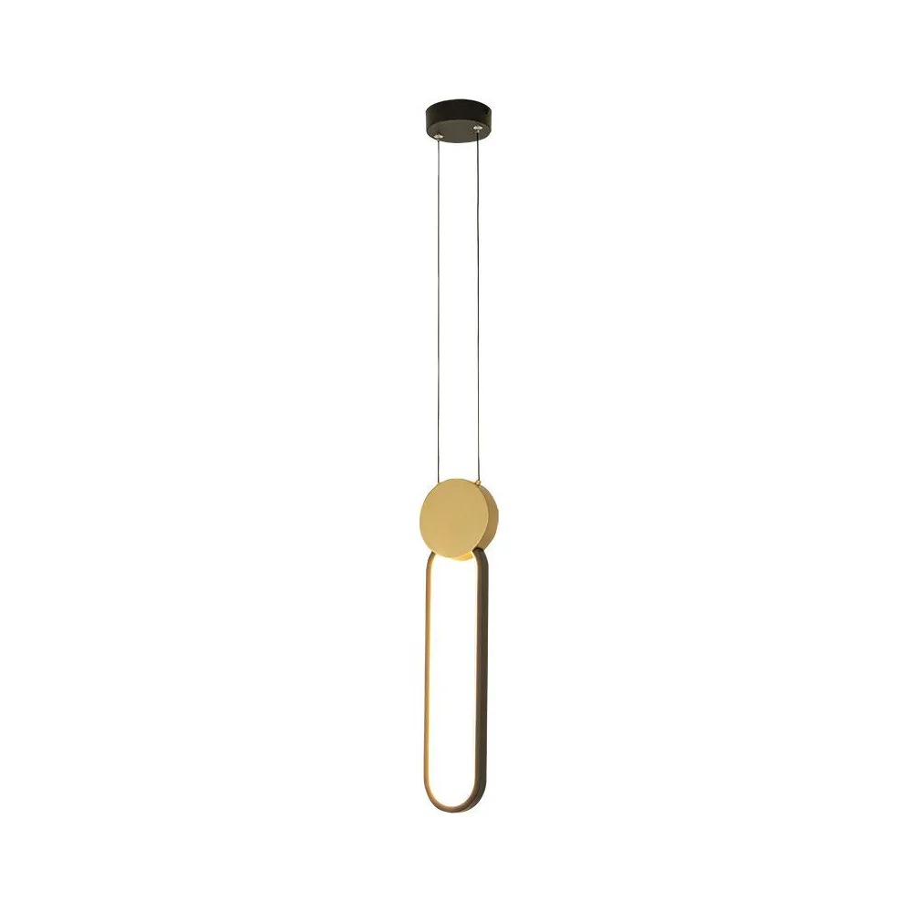 Pendelleuchte ZAMBELIS D100 13W Dimmbar DESIGN Mattschwarz und Gold 23101