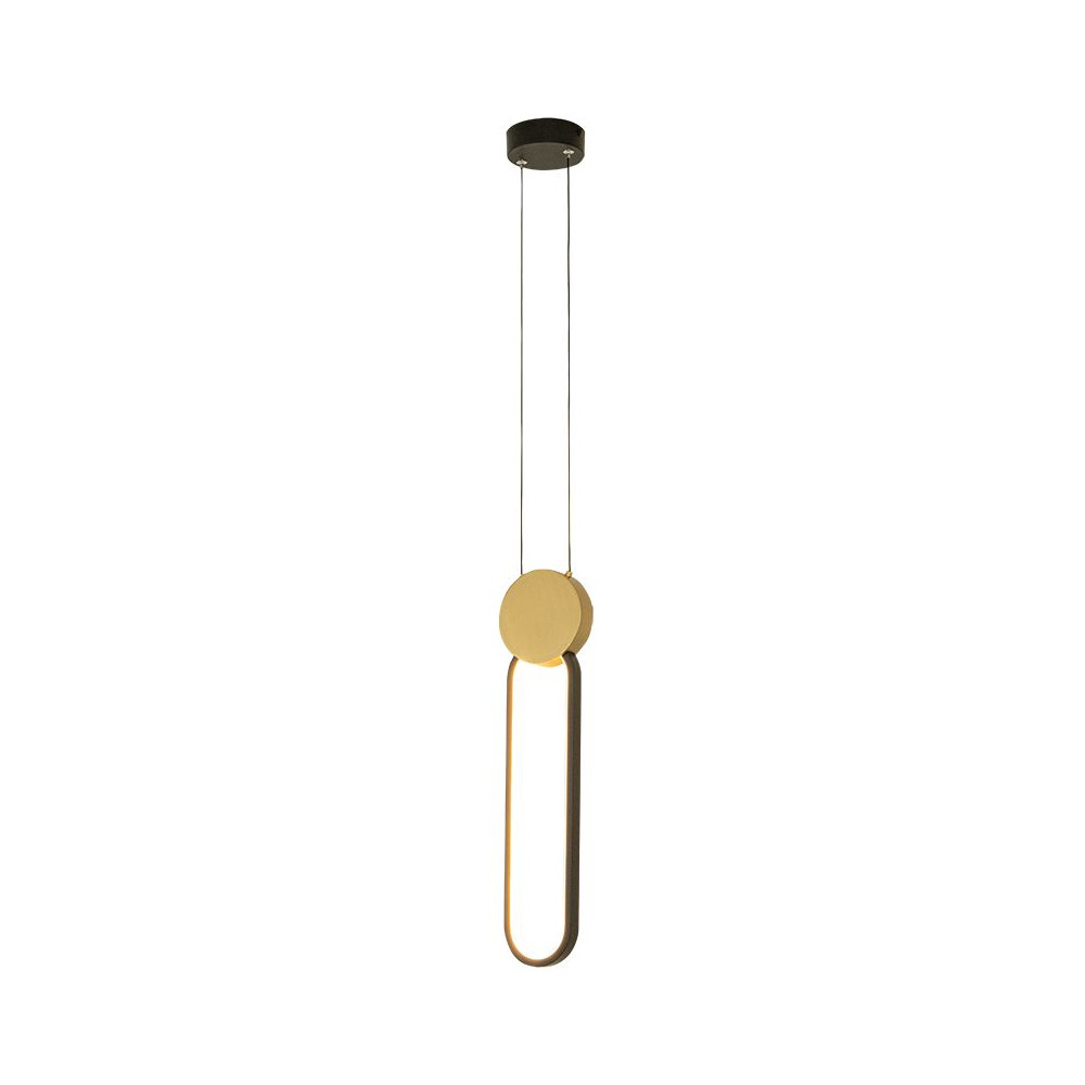 Pendant Light ZAMBELIS D100 13W Dimmable DESIGN Matte Black and Gold 23101