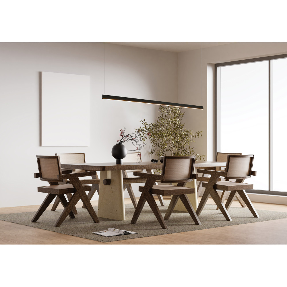 Suspension ZAMBELIS 152cm 32W Dimmable DESIGN Noir Sablé 2556
