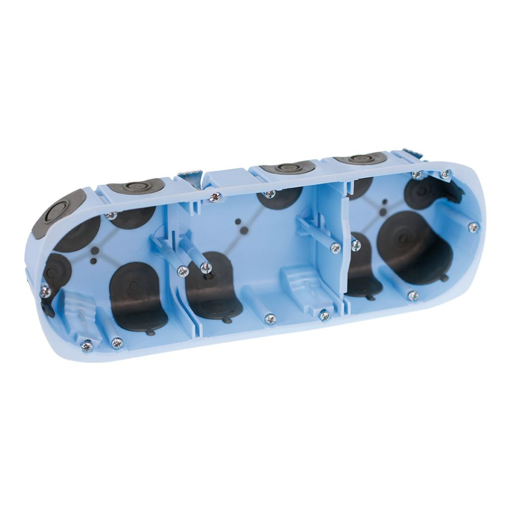Boîte d'encastrement AIR'metic étanche à l'air Triple 67x40mm Entraxe 71mm Horizontale / Verticale à griffes EUR'OHM 52066