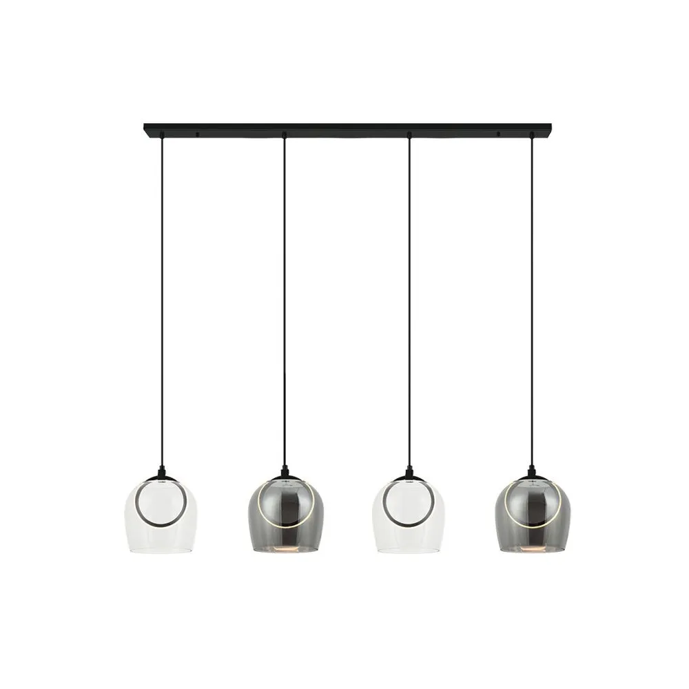Pendelleuchte ZAMBELIS 24W DESIGN Rauchschwarz und Schwarz Matt 23082