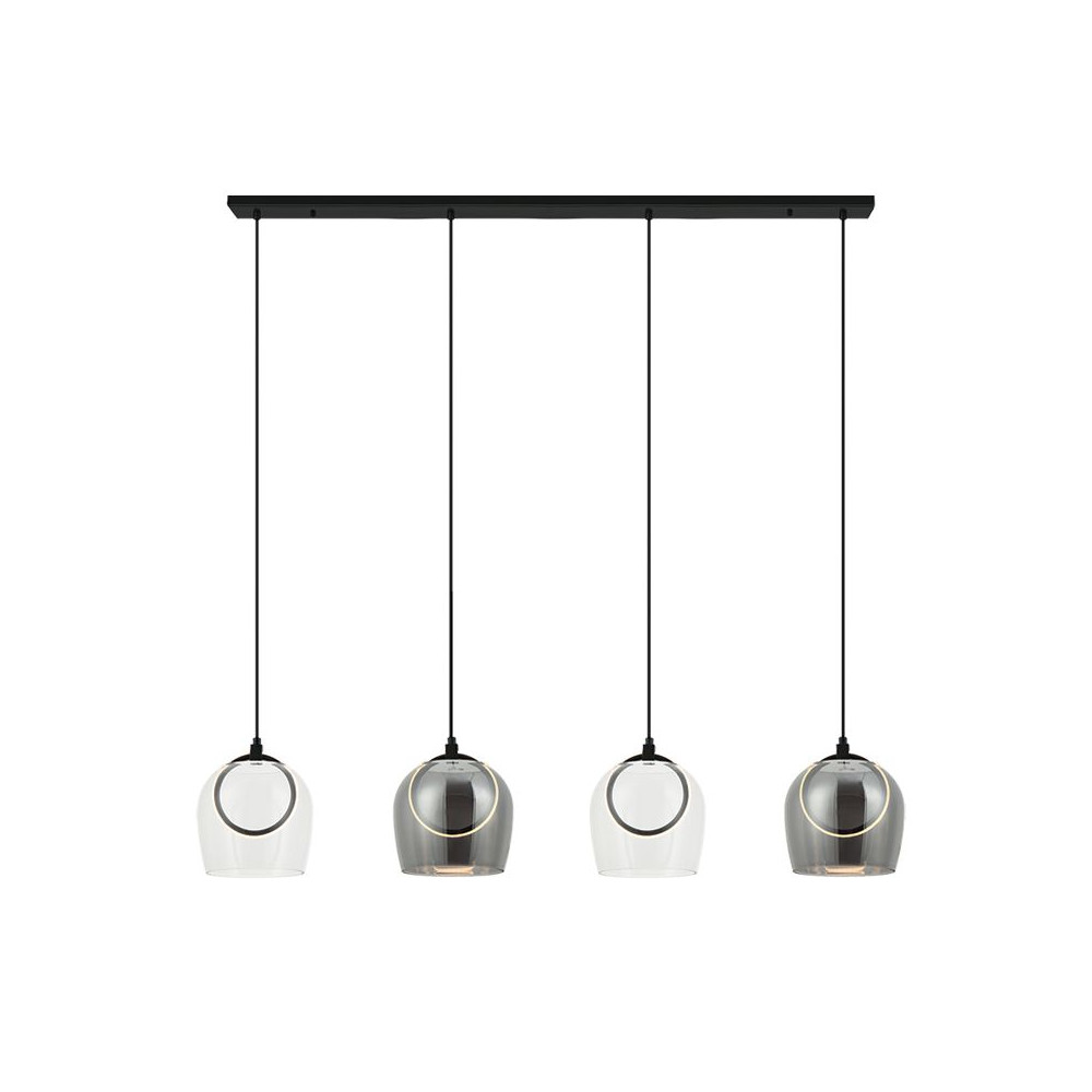 Hanglamp ZAMBELIS 24W DESIGN Gerookt Zwart en Mat Zwart 23082