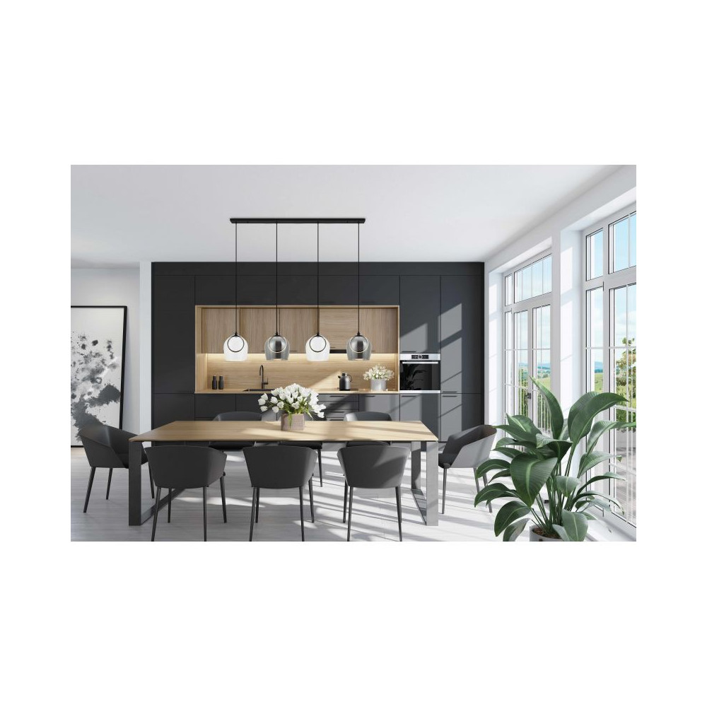 Pendelleuchte ZAMBELIS 24W DESIGN Rauchschwarz und Schwarz Matt 23082