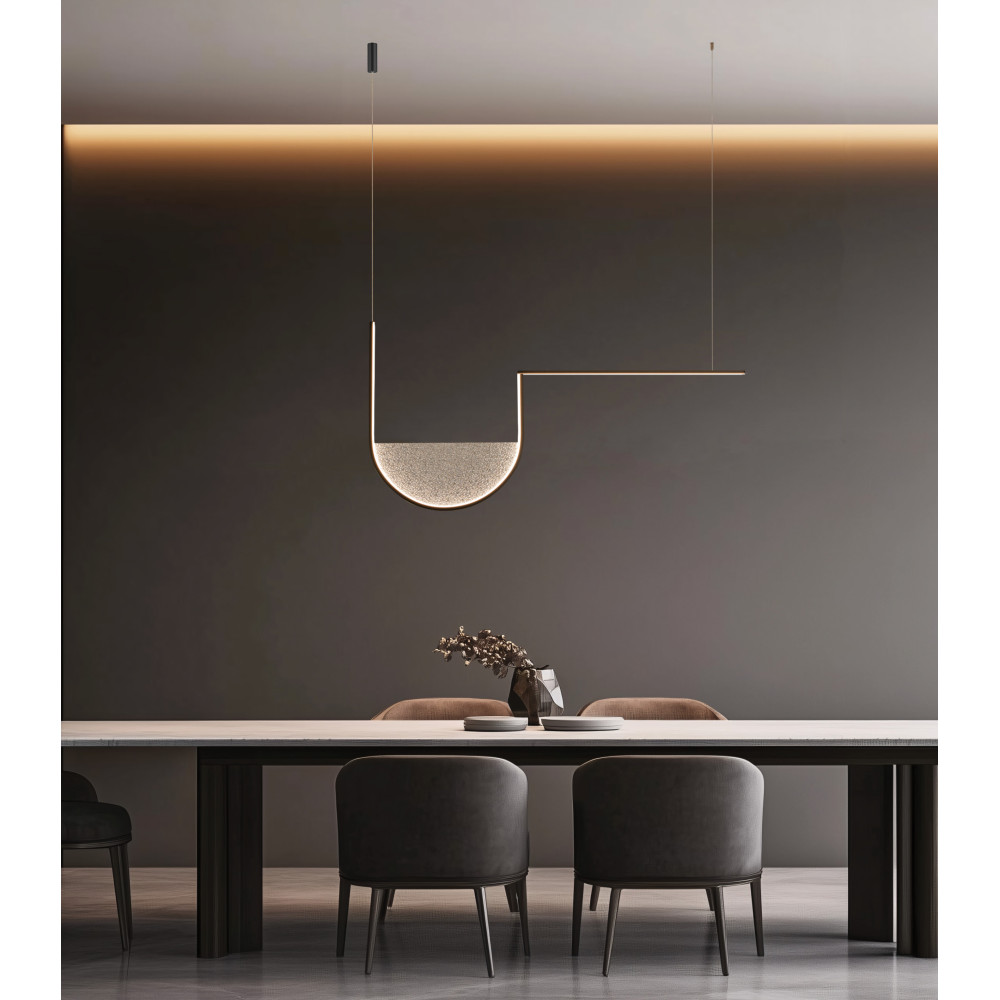 Hanglamp ZAMBELIS 35W Dimbaar DESIGN Mat Zwart en Grijs 23170