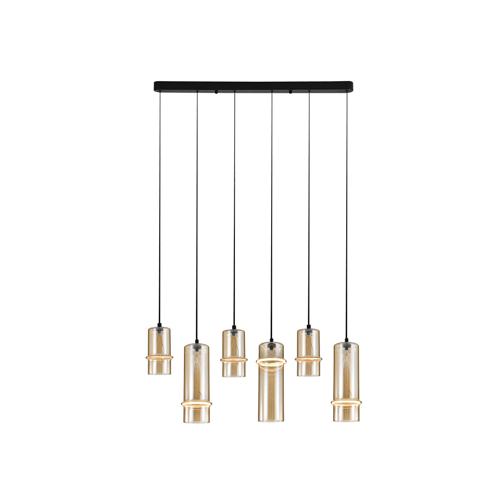 Suspension ZAMBELIS 26W Dimmable DESIGN Champagne et Noir Mat 2536 FS
