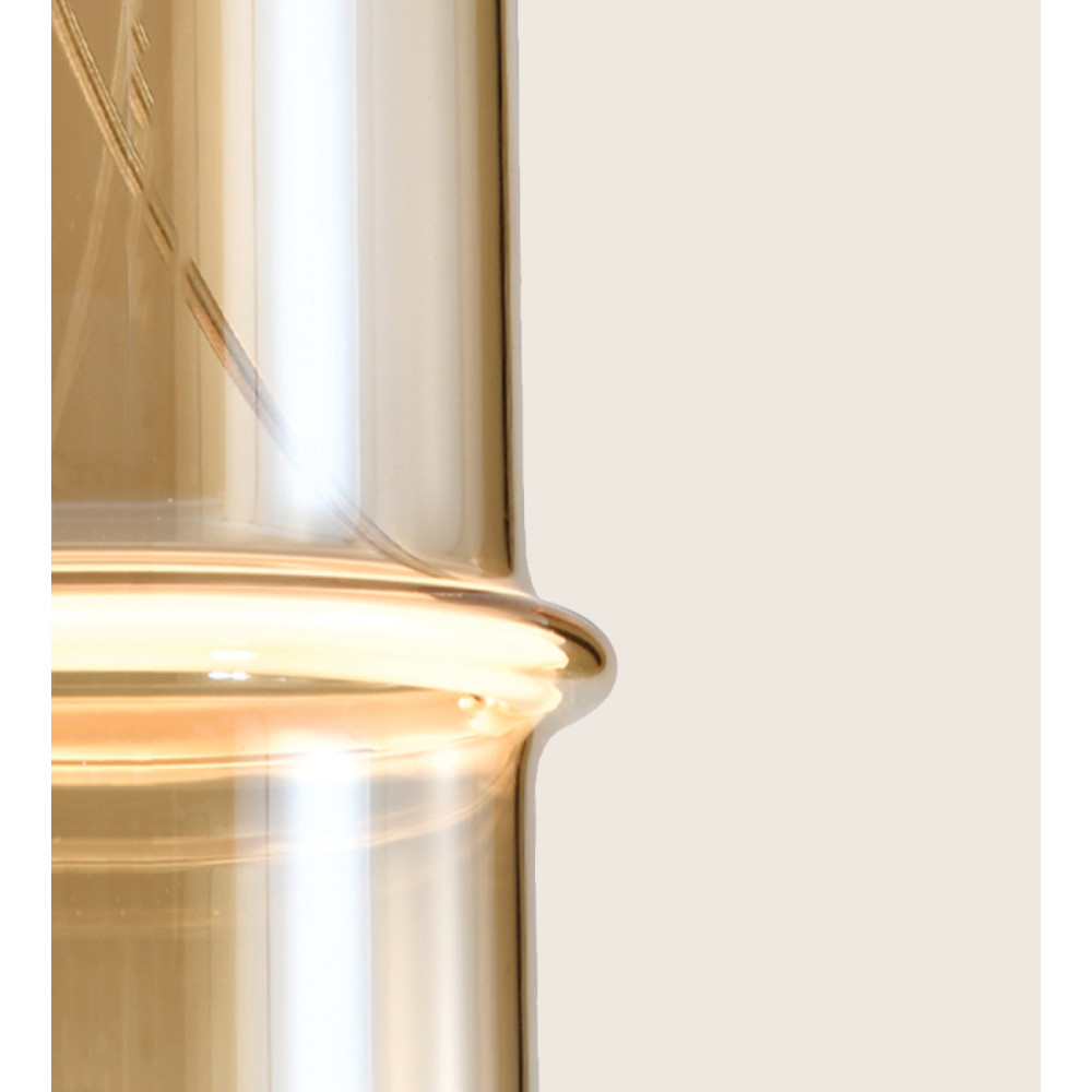 Pendelleuchte ZAMBELIS 26W Dimmbar DESIGN Champagner und Mattschwarz 2536 FS