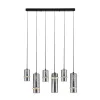 Pendant Light ZAMBELIS 26W Dimmable DESIGN Smoked Glass and Matte Black 2537 FS