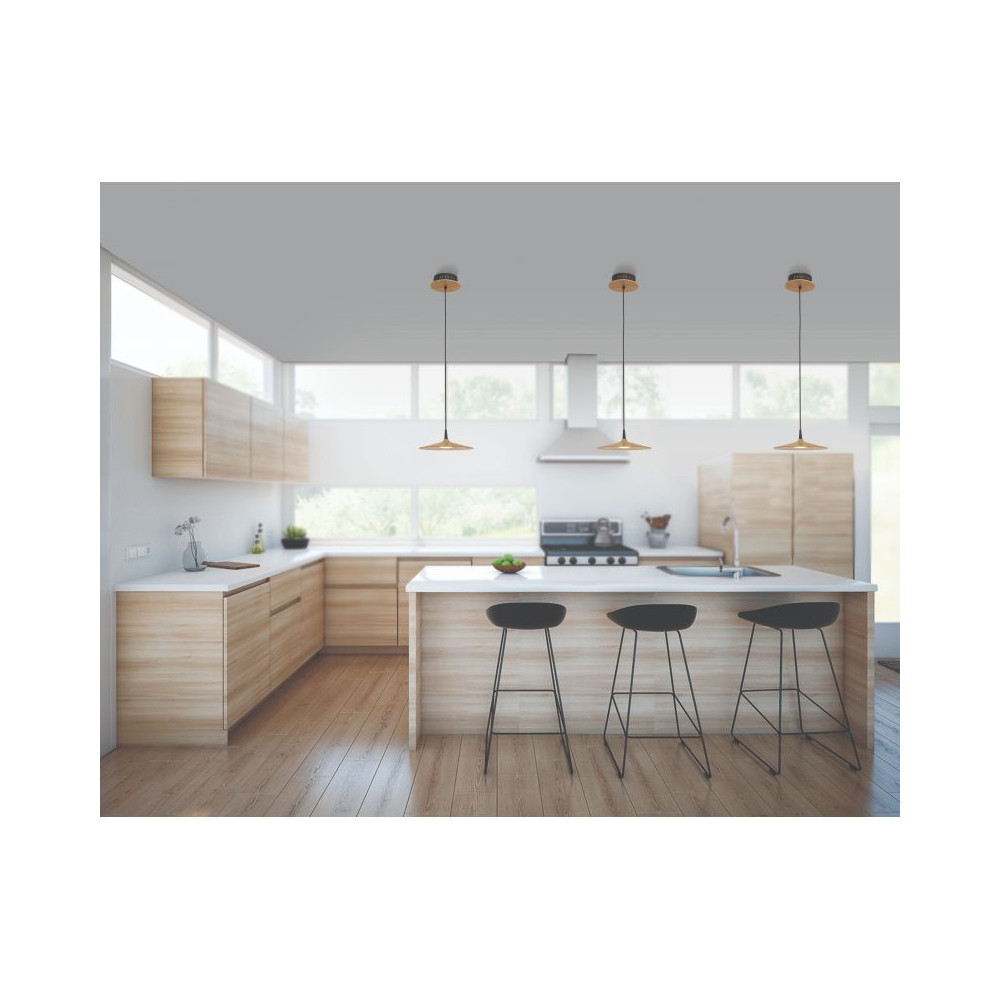 Pendelleuchte ZAMBELIS D250 8W DESIGN Holz 19150