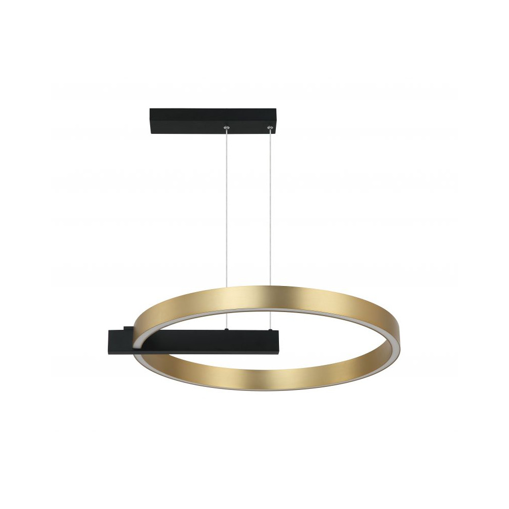 Suspension ZAMBELIS D600 41W Dimmable DESIGN Noir Sablé et Doré Mat 22011