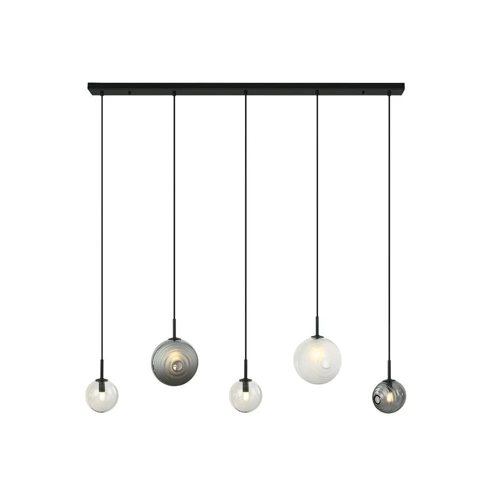 Pendelleuchte ZAMBELIS 5xG9 DESIGN Mattschwarz und Gold Ohne Leuchtmittel 23056 FS