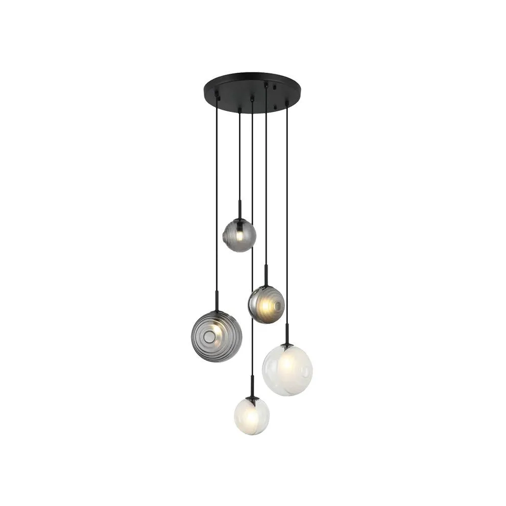 Pendelleuchte ZAMBELIS D350 5xG9 DESIGN Weiß Geräuchert und Eisglas Ohne Leuchtmittel 23057