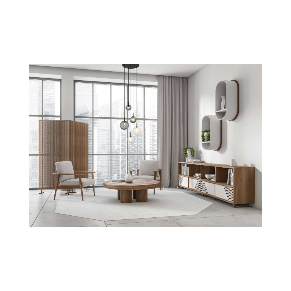 Suspension ZAMBELIS D450 5xG9 DESIGN Blanc Fumé et Verre Glacé Sans source 23057