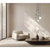 Suspension ZAMBELIS D450 5xG9 DESIGN Blanc Fumé et Verre Glacé Sans source 23057