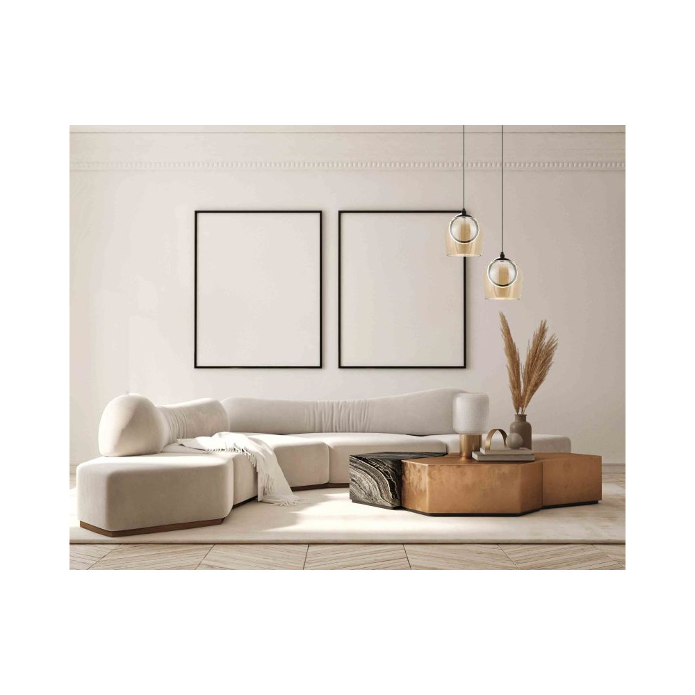 Suspension ZAMBELIS D200 6W DESIGN Champagne et Noir 23079