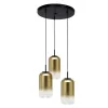 Suspension ZAMBELIS 3x12W DESIGN Noir et Doré 23231