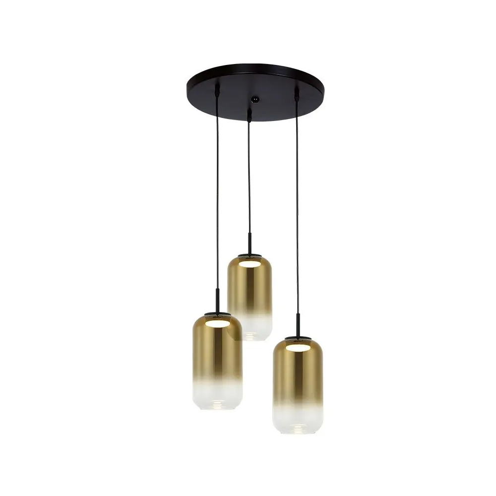 Suspension ZAMBELIS 3x12W DESIGN Noir et Doré 23231