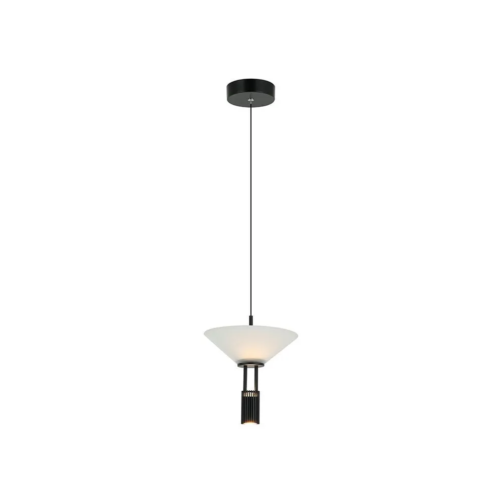 Pendelleuchte ZAMBELIS D110 10W Dimmbar Direkt/Indirekt DESIGN Mattes Schwarz 23198 FS