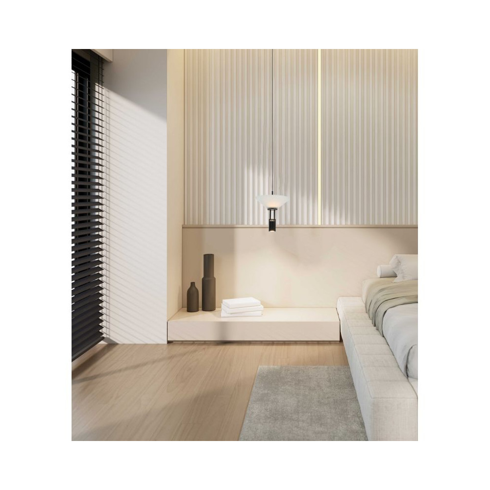 ZAMBELIS D110 10W Dimmable Direct/Indirect DESIGN Matte Black Pendant Light 23198 FS