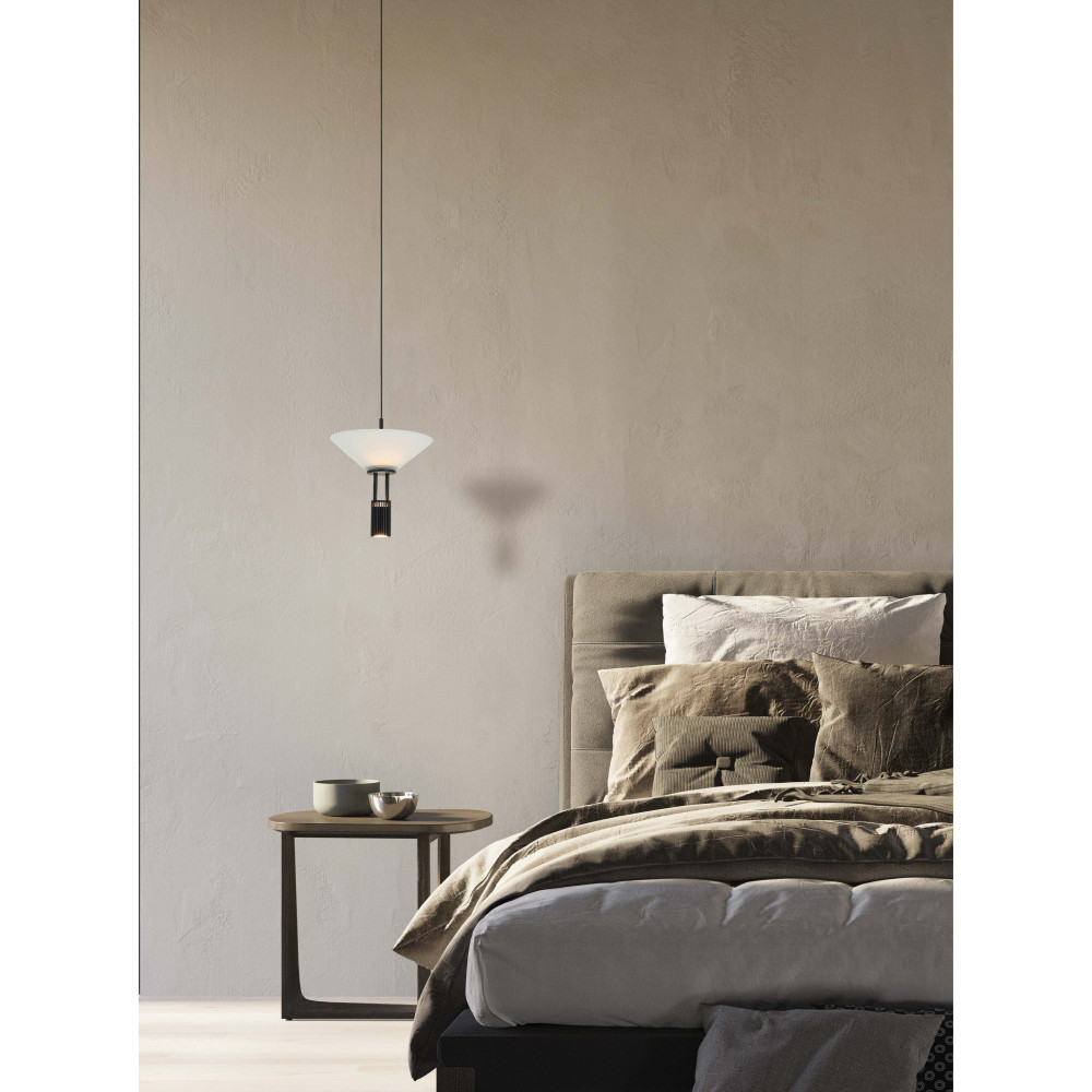 Pendelleuchte ZAMBELIS D110 10W Dimmbar Direkt/Indirekt DESIGN Mattes Schwarz 23198 FS