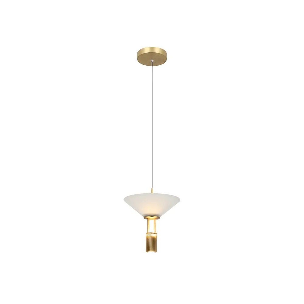 Pendelleuchte ZAMBELIS D110 10W Dimmbar Direkt/Indirekt DESIGN Mattes Gold 23199 FS