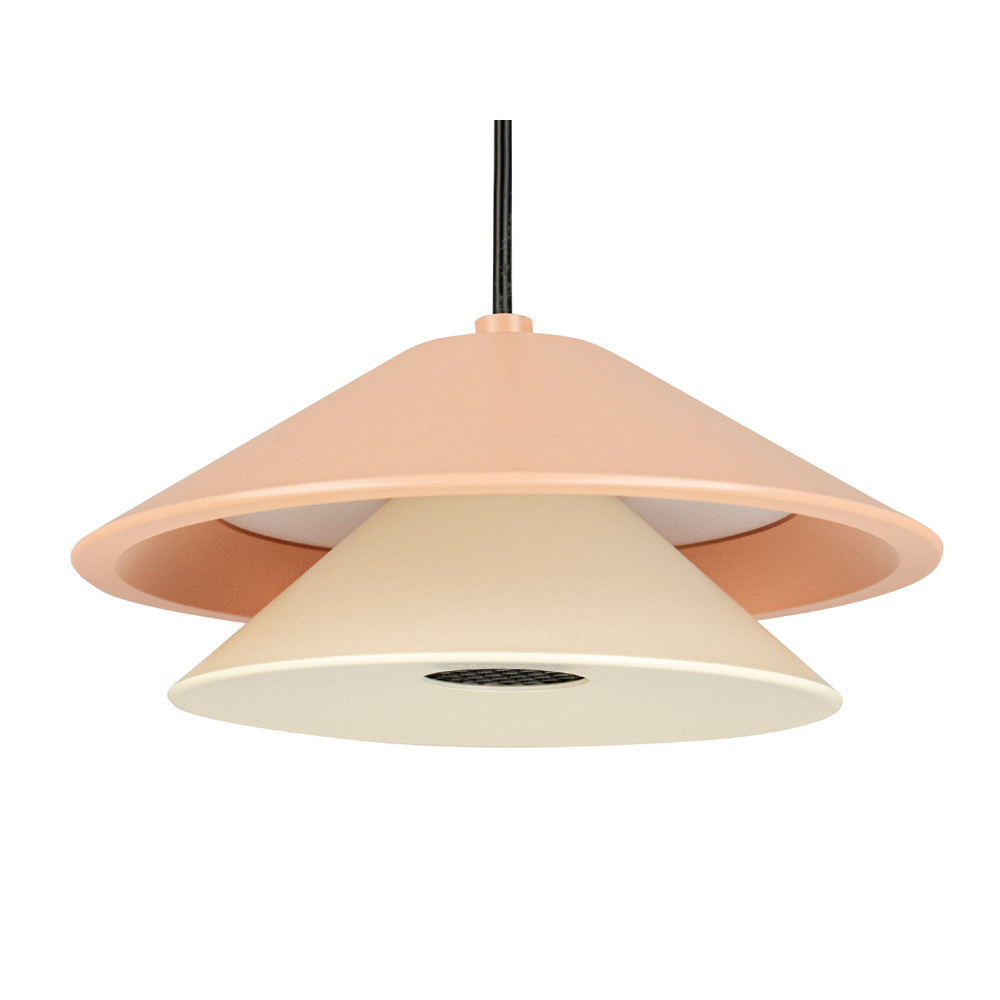 Suspension ZAMBELIS D130 9W DESIGN Beige et Blanc Huître 25346 FS