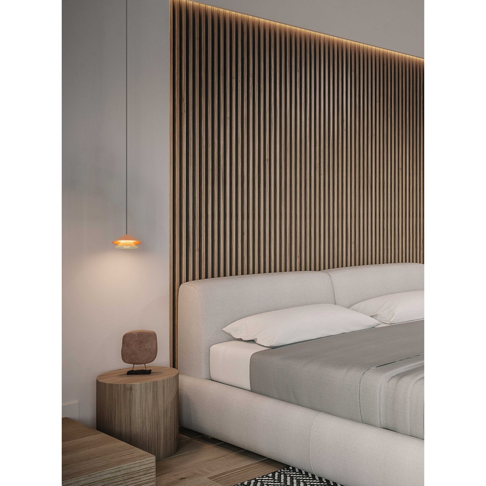 Suspension ZAMBELIS D130 9W DESIGN Beige et Blanc Huître 25346 FS