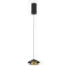 Pendelleuchte ZAMBELIS D130 9W DESIGN Schwarz Sandgestrahlt und Gold Gebürstet 25347