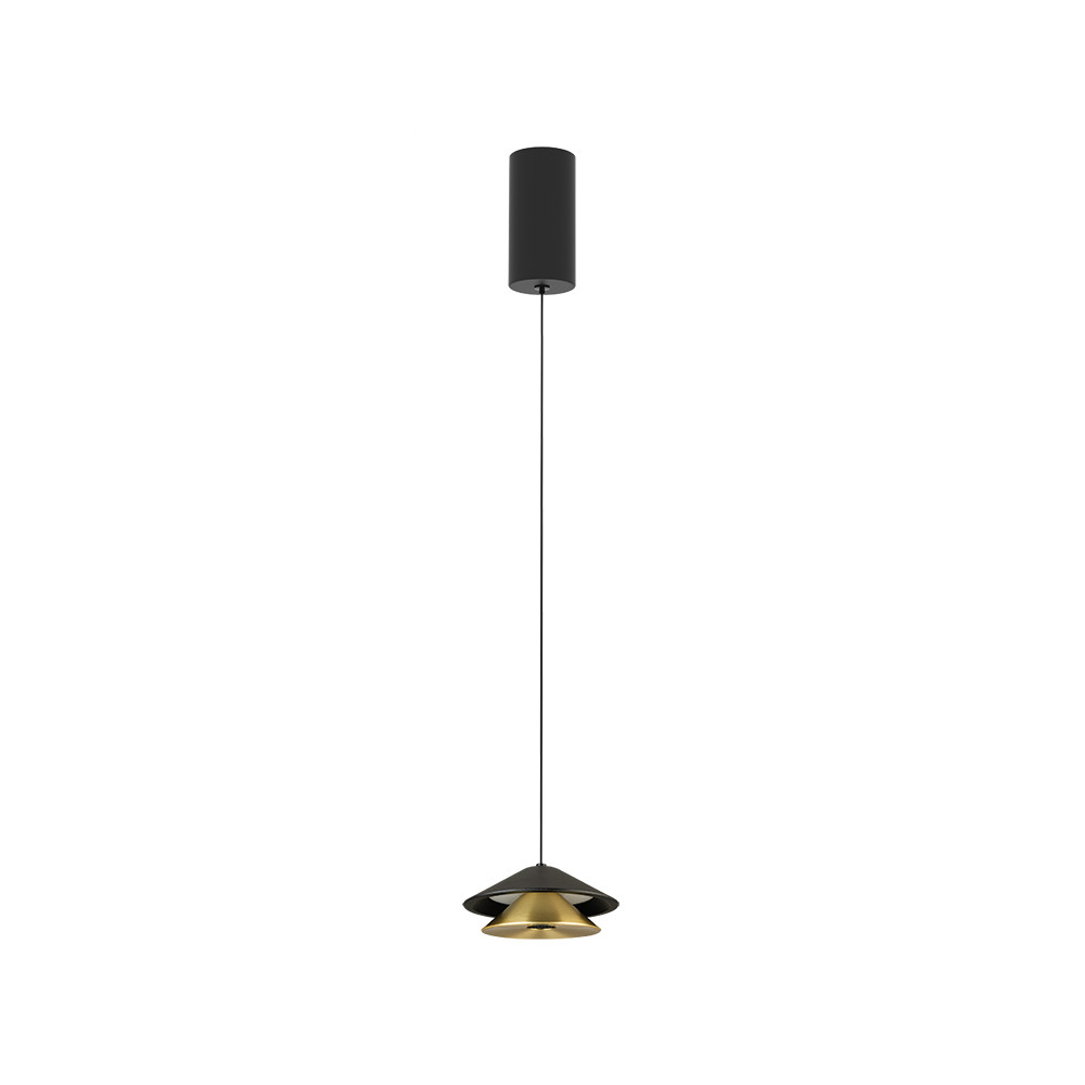 Suspension ZAMBELIS D130 9W DESIGN Noir Sablé et Or Brossé 25347