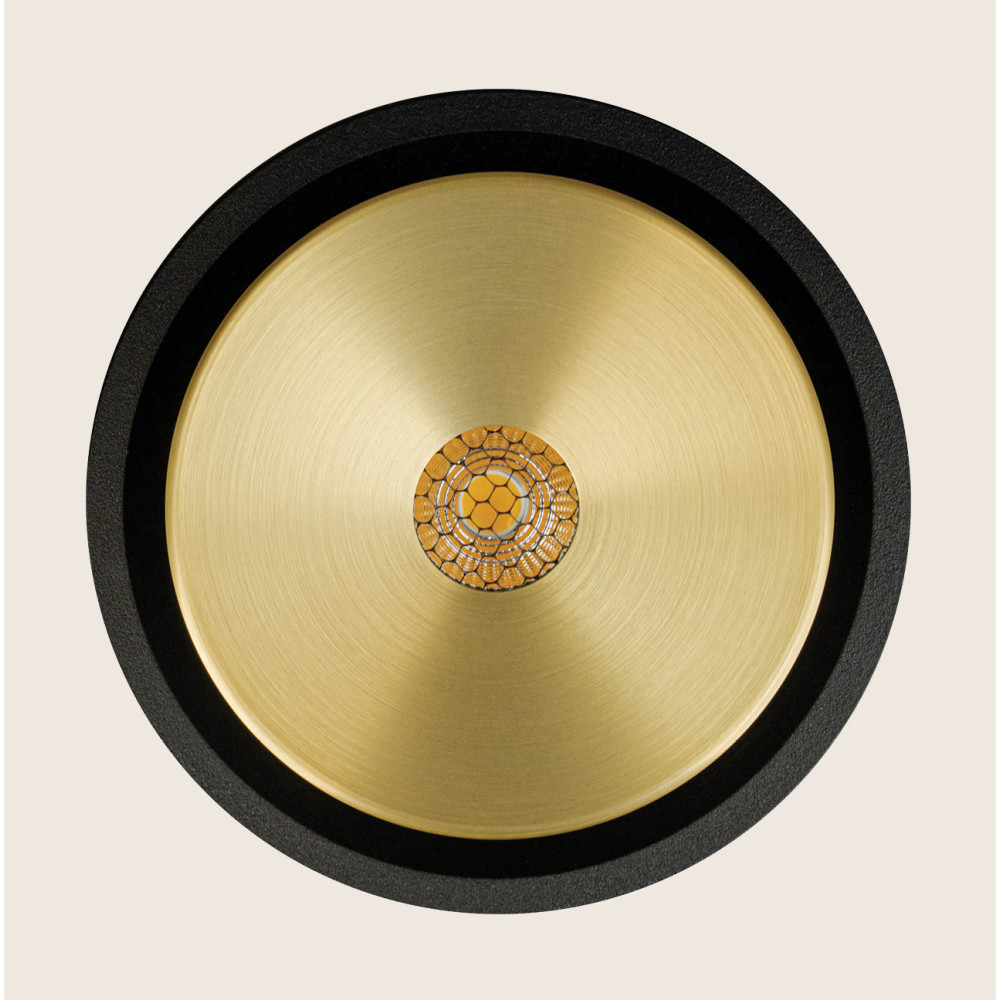 Pendant Light ZAMBELIS D130 9W DESIGN Sanded Black and Brushed Gold 25347