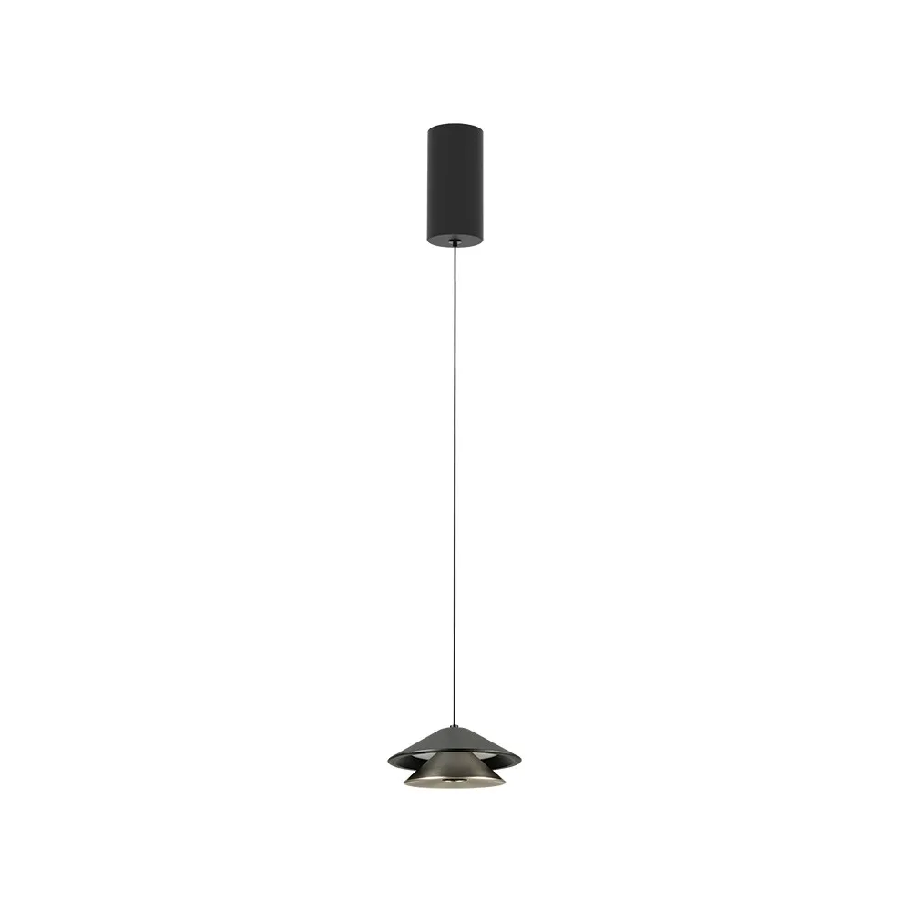 Suspension ZAMBELIS D130 9W DESIGN Noir Sablé et Alu Brossé 25348