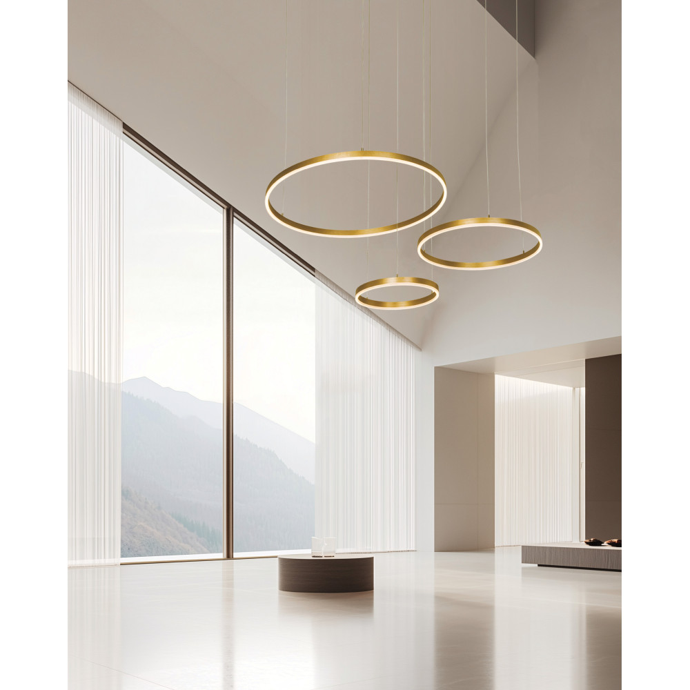 Pendelleuchte ZAMBELIS D800 136W Dimmbar DESIGN Mattgold 1956-D