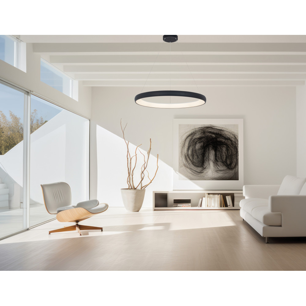 Pendelleuchte ZAMBELIS D800 60W DESIGN Sandgestrahltes Schwarz 2060