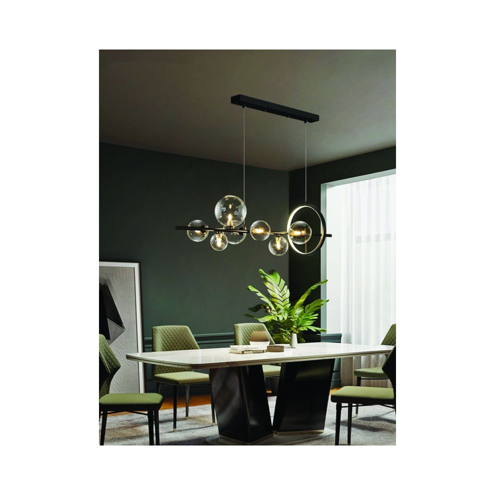 Pendant ZAMBELIS 7xG9 DESIGN Matte Black Sand Without Source 22063