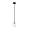 Suspension ZAMBELIS D125 G9 DESIGN Noir Mat et Verre Glacé Sans Source 23058