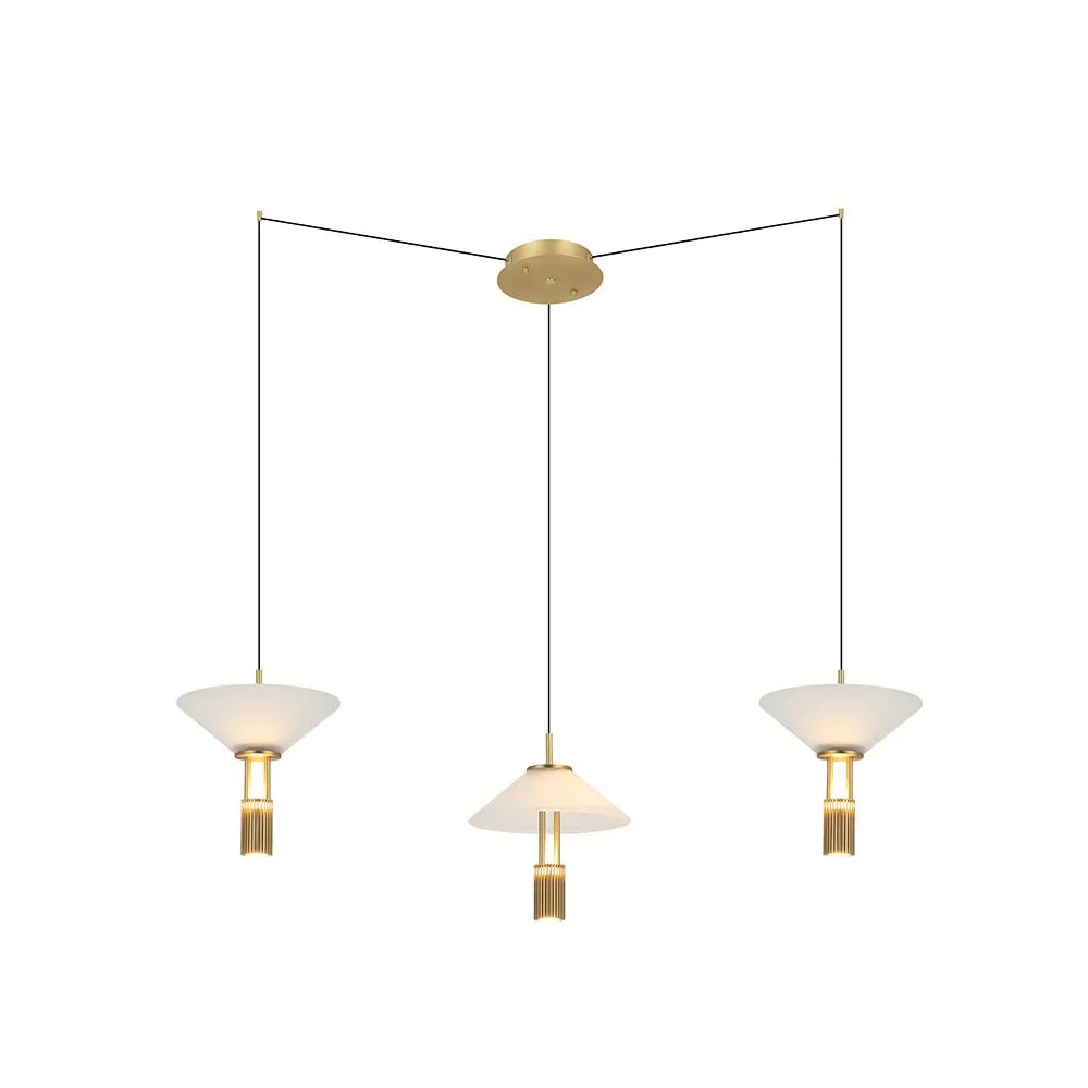Pendelleuchte ZAMBELIS 28W Dimmbar DESIGN Mattgold 23201 FS