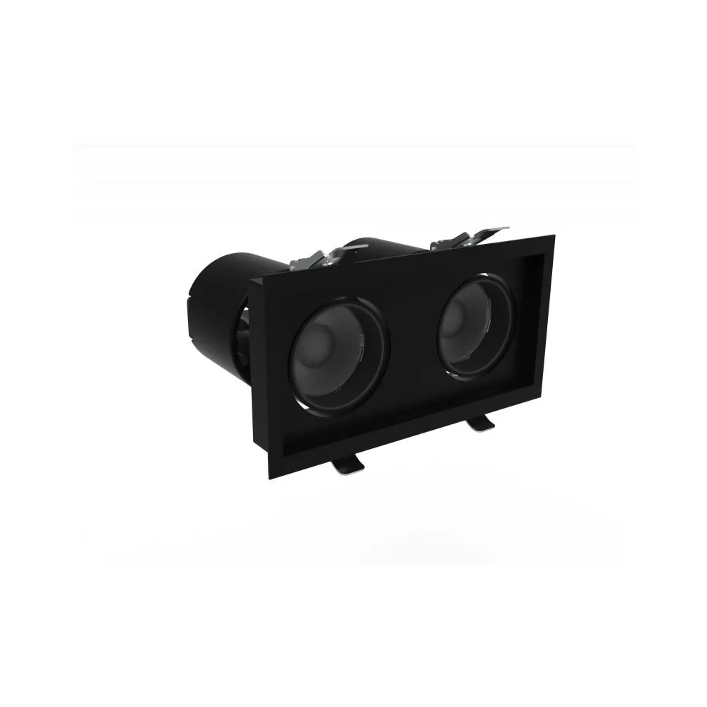 DownRay Oriënteerbaar CLAREO 2x10-30W DUO DESIGN Zwart Zonder Driver