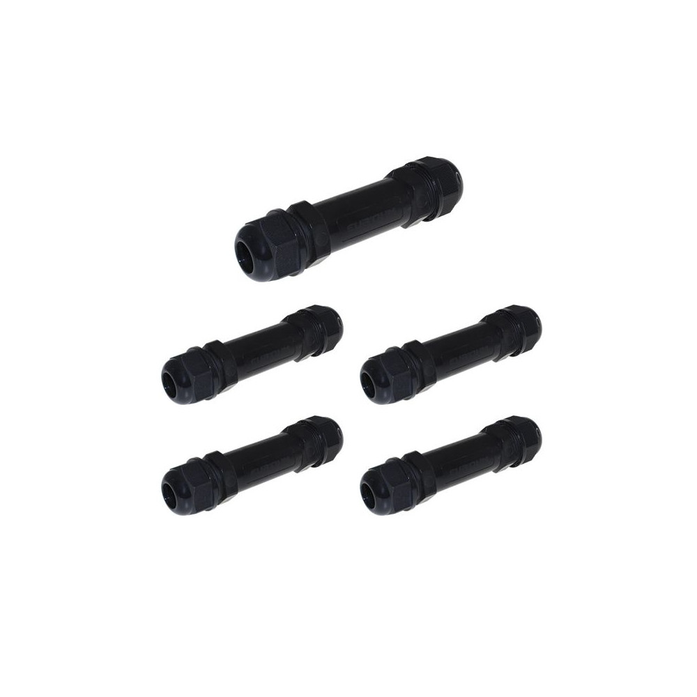5er-Set wasserdichte Kabelverschraubungs-Steckverbinder Durchmesser 7-14,5 mm (1,5-4 mm²) IP68 EUR'OHM 70020