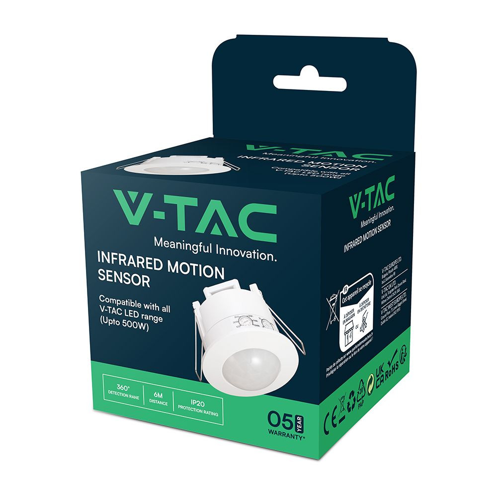 V-TAC Recessed Infrared Motion Detector START White VT-8029