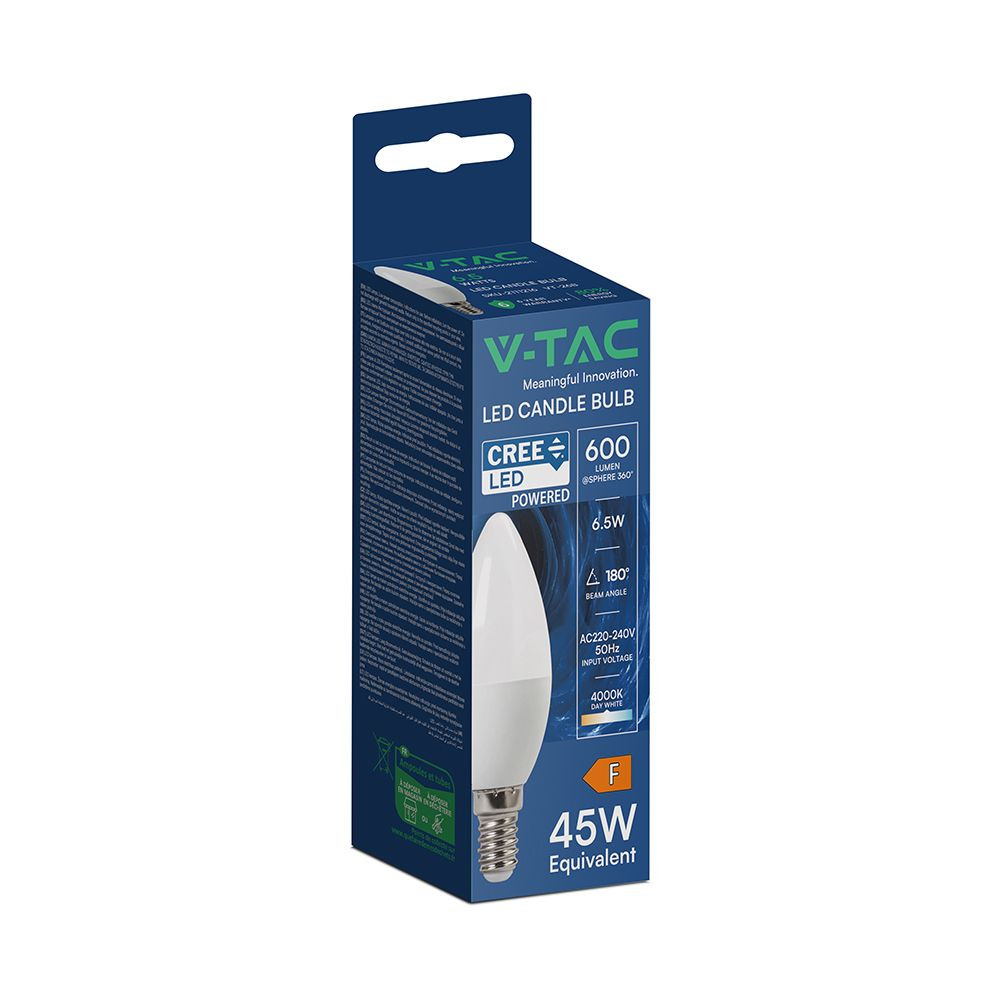 Bulbe LED E14 C37 V-TAC 6,5W CREE Chip START VT-268