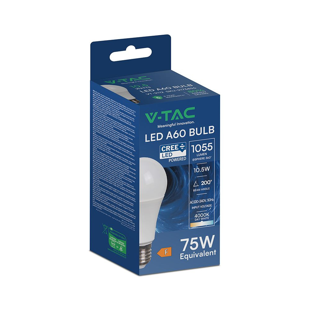 Bulbe LED E27 A60 V-TAC 10,5W CREE Chip START VT-2112